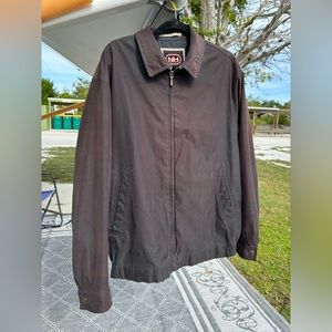 NEWPORT HARBOR Microfiber Brown Bomber Style Jacket Lined 5 Pockets Mens Size XL